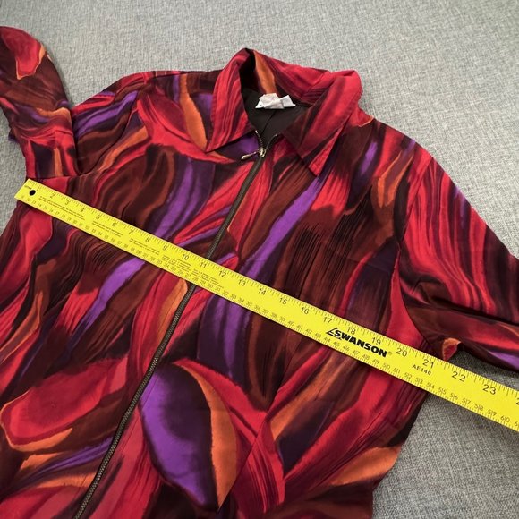 Vintage CB C.B. Collections‎ Zip Up Jacket Top Lightweight Large Relaxed Fit - Picture 7 of 10